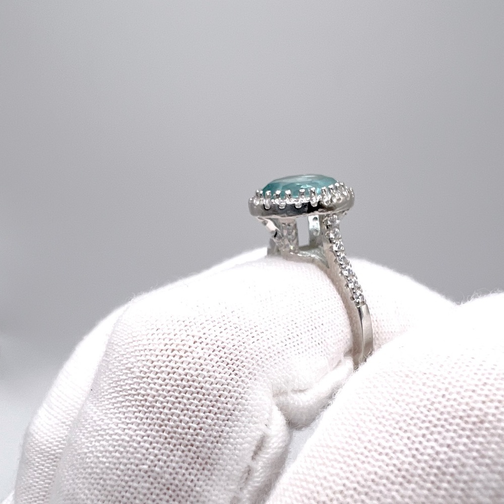Sale $16 Firm! 925 Sterling Silver Aquamarine Cz Ring - Picture 10 of 17
